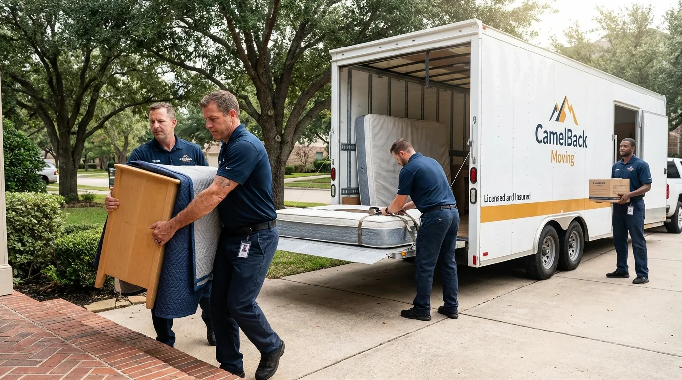 Crew loading residential truck for cross-state move from Malta, MT
